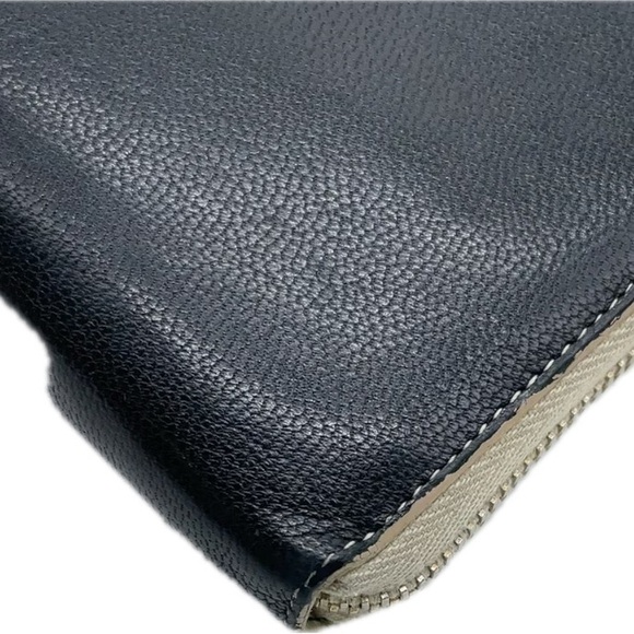 Yves Saint Laurent YSL Black Patent Leather Wallet White Accents & Box Rare - Picture 15 of 15